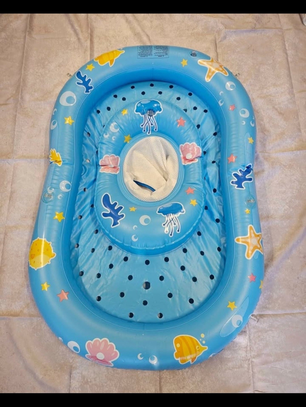 Inflatable Baby Float with Ocean Print